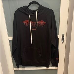 Engrafft Black and Red Graphic Hoodie Sweatshirt